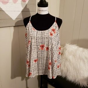 Apt . 9 White Graphic Swing Top Camisole
